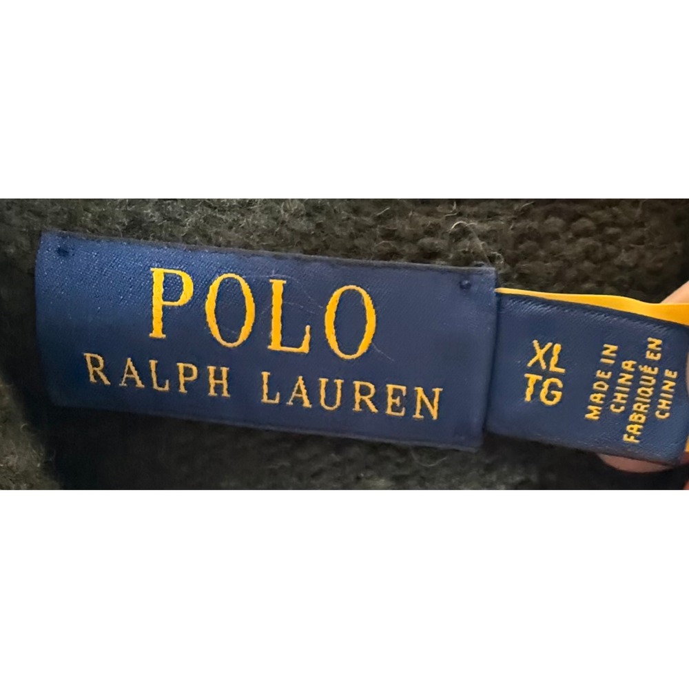 Polo Ralph Lauren Shawl Collar Wool Sweater Men's XL Green Classic - Picture 6 of 7